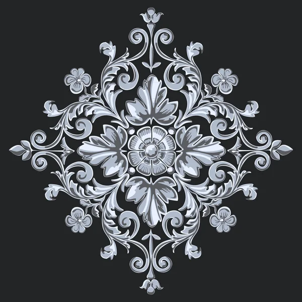 Ornamento giratorio floral, elementos para flores de diseño, hoja — Archivo Imágenes Vectoriales