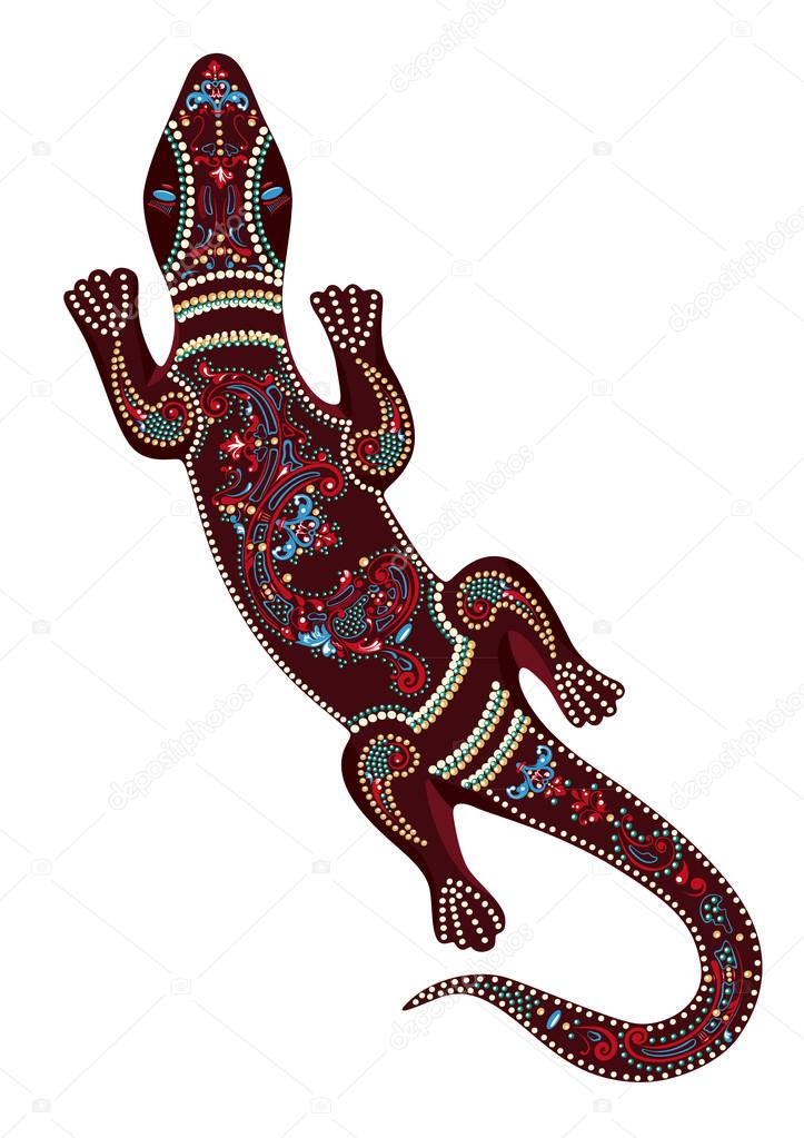 Lizard with decorative patterns