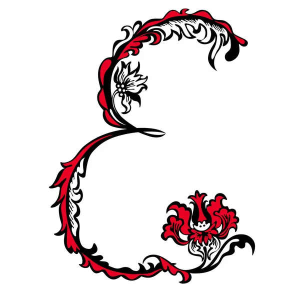 Lettre initiale E sur fond blanc . — Image vectorielle