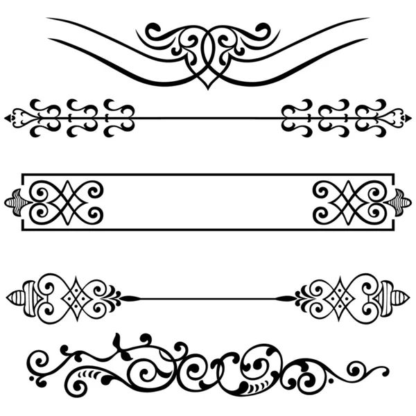 Vector set calligraphic design elements — Stock Vector