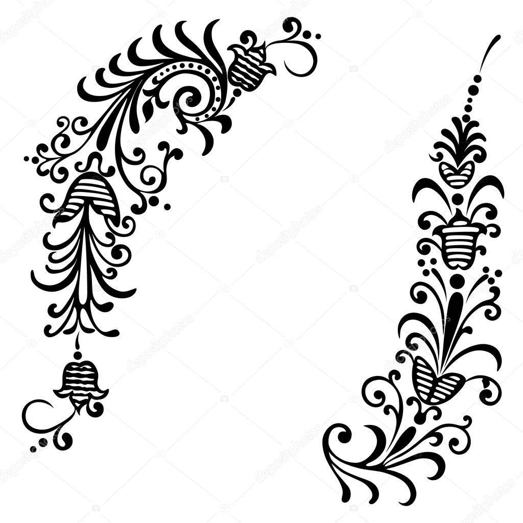 Vector elements for design flowers and ornaments floral