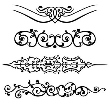 Dekoratif elemanlar süsleme girdap gibi ayarla