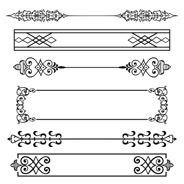 Reihe von kalligrafischen wirbelnden dekorativen Elementen Ornament — Stockvektor