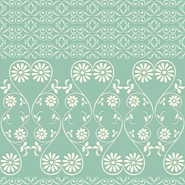 Seamless pattern with swirling decorative floral elements. — Stock Vector