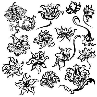 set fantezi dekoratif çiçek