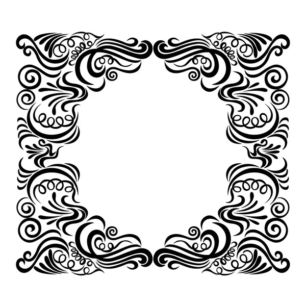 Design frame with swirling decorative elements. — Stock Vector