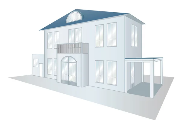 Casa di famiglia realistica isolata su sfondo bianco — Vettoriale Stock