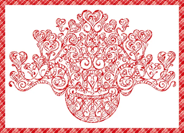 Carte bouquet de coeurs — Image vectorielle
