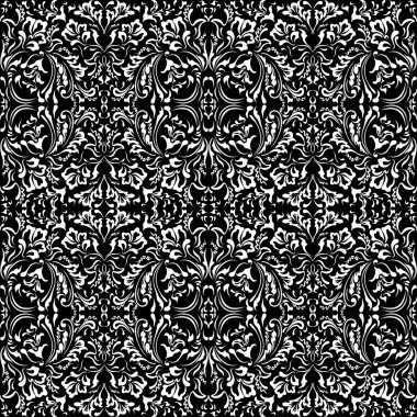 Dekoratif beyaz desenli siyah arkaplan