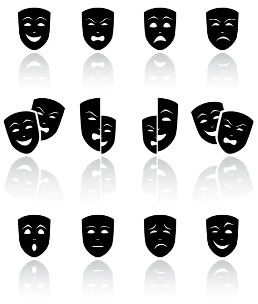 Máscaras teatrales — Vector de stock