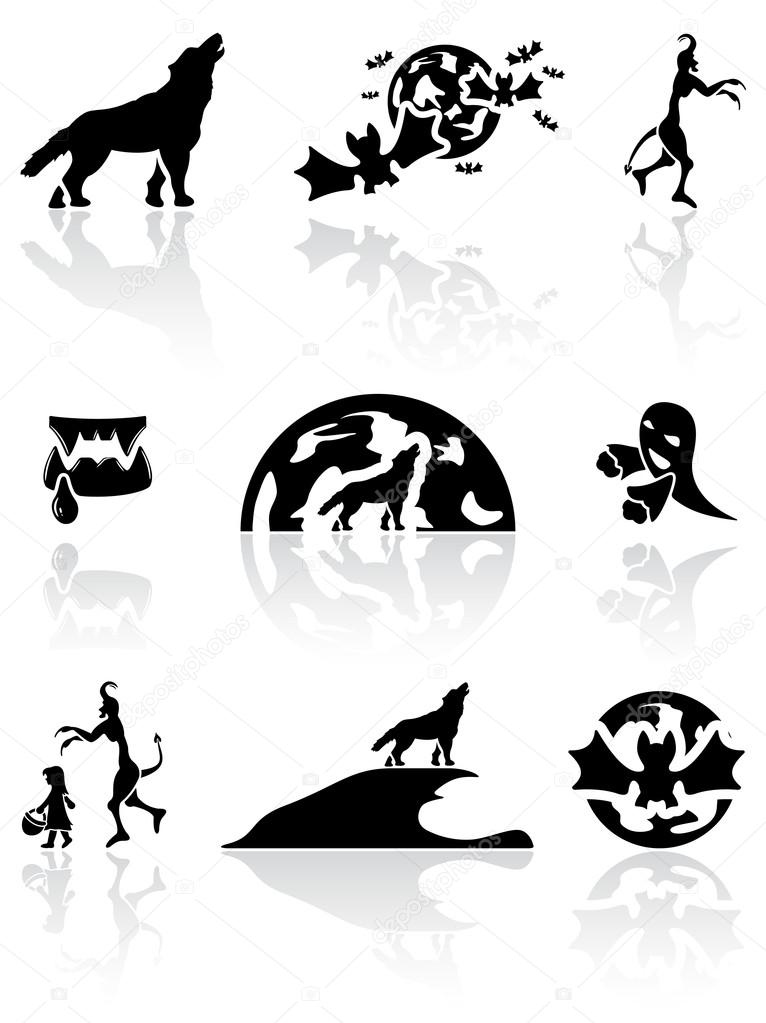 Black Halloween icons