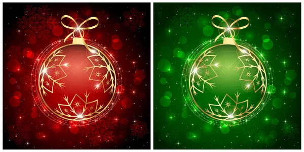 Bolas de Natal vermelho e verde —  Vetores de Stock