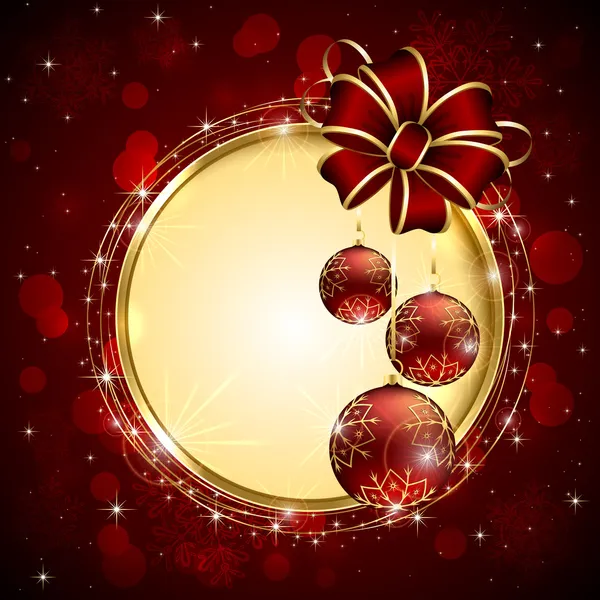 Jul bakgrund med röd rosett — Stock vektor