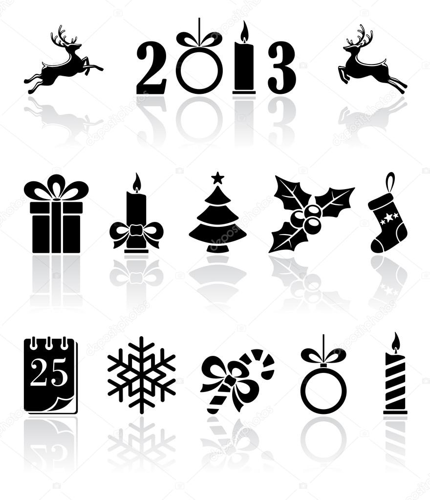 Black Christmas icons