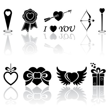 siyah Sevgililer simgeler