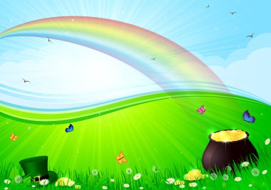 gökkuşağı ve pot altın