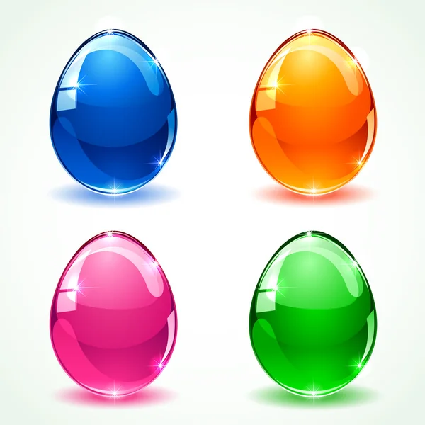 玻璃的复活节彩蛋 — 图库矢量图片