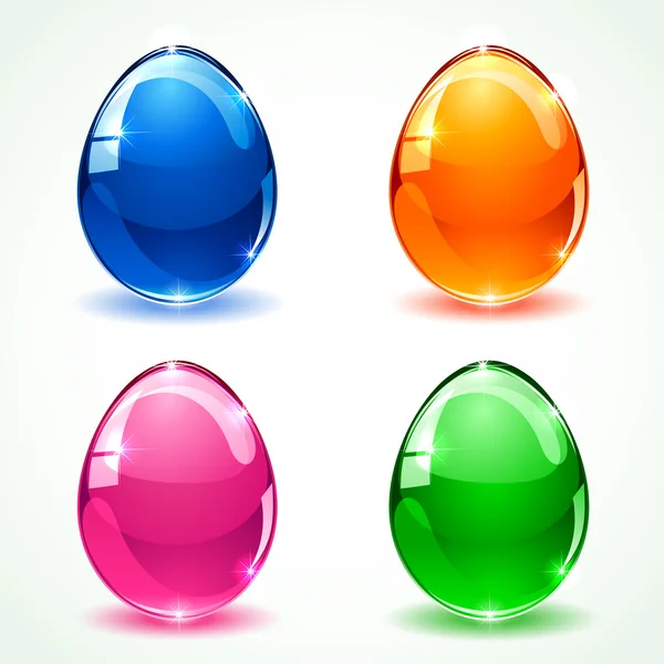 Glass Easter eggs — Stock Vector