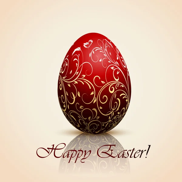 Red decorative Easter egg — Stock Vector