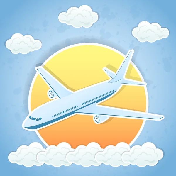 Flying airplane — Stock Vector