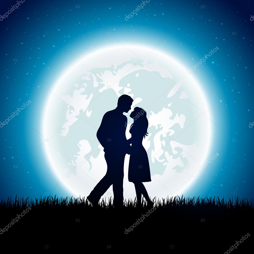 Pareja luna imágenes de stock de arte vectorial | Depositphotos Pareja luna imágenes de stock de arte vectorial | Depositphotos