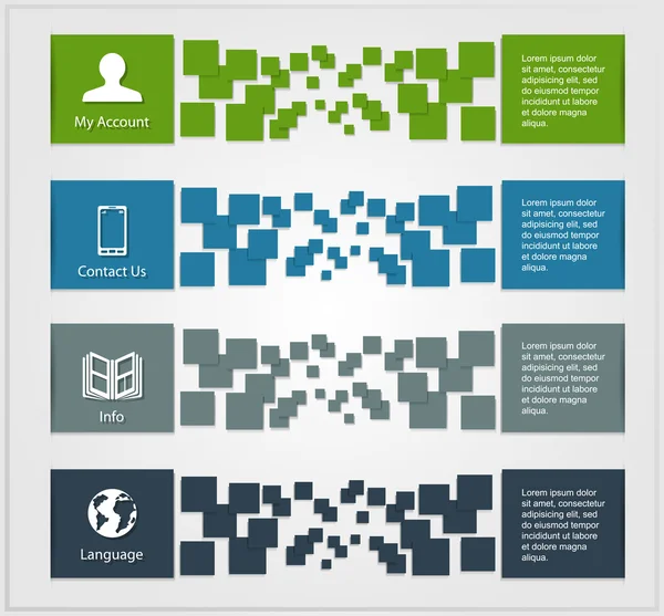 Bannières infographiques colorées — Image vectorielle