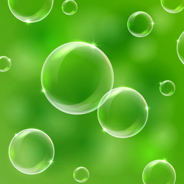 Buborék zöld háttér — Stock Vector