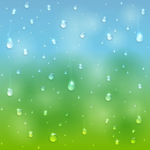 Gotas en la ventana — Vector de stock