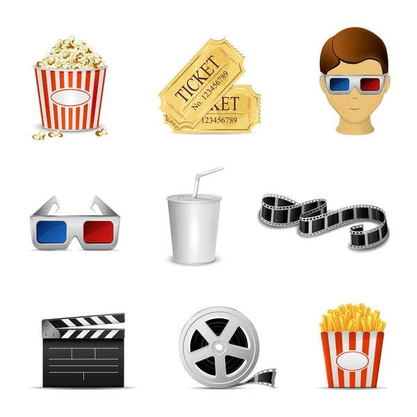 Iconos de cine — Vector de stock