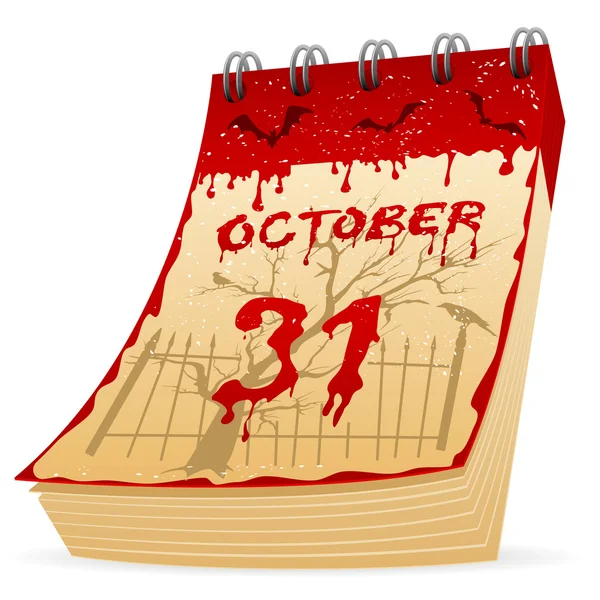 Calendario de Halloween — Archivo Imágenes Vectoriales