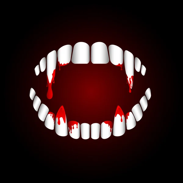 Dentes de vampiro — Vetor de Stock