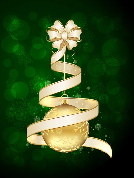 Boule et ruban de Noël — Image vectorielle