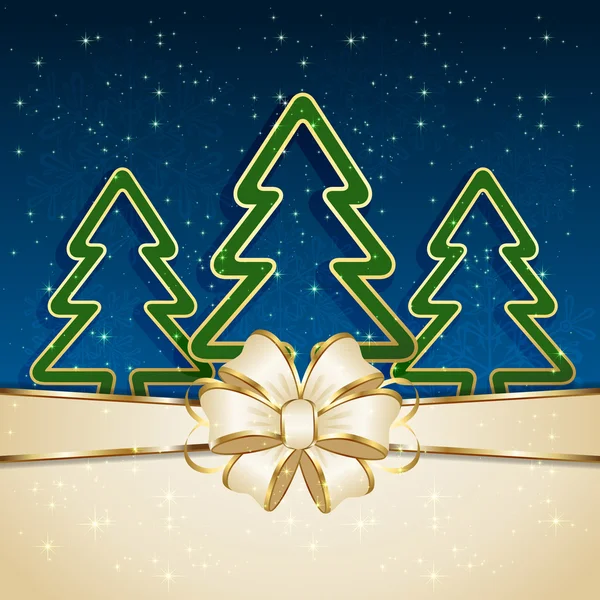 Χριστουγεννιάτικο δέντρο σε μπλε φόντο — Διανυσματικό Αρχείο