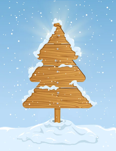 Árbol de Navidad de madera — Vector de stock