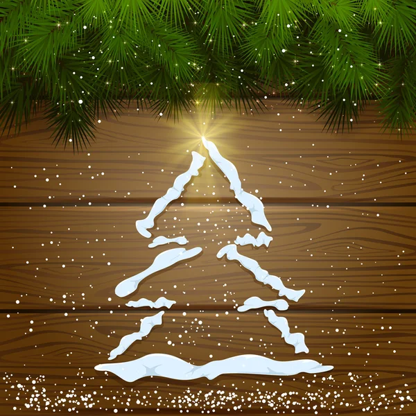 Karácsonyfa a hó — Stock Vector