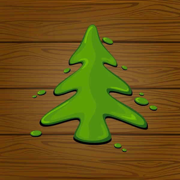 緑塗られたクリスマス ツリー — ストックベクタ