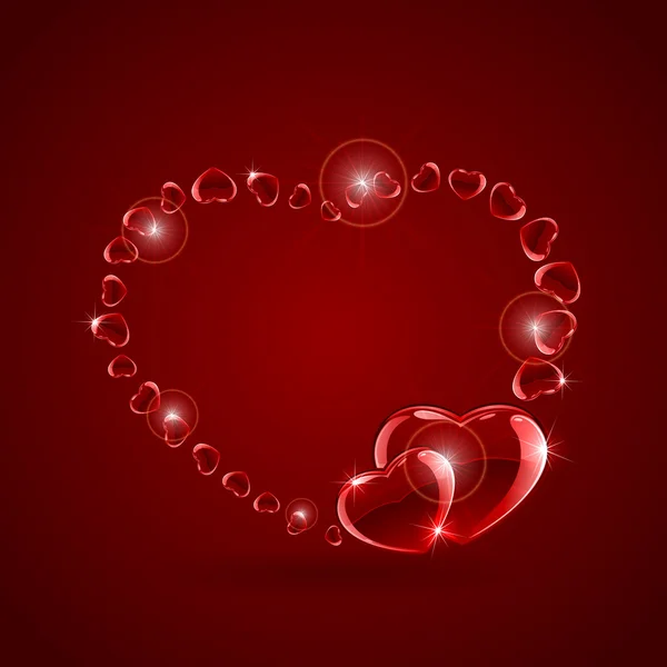Λαμπερό καρδιές — Διανυσματικό Αρχείο