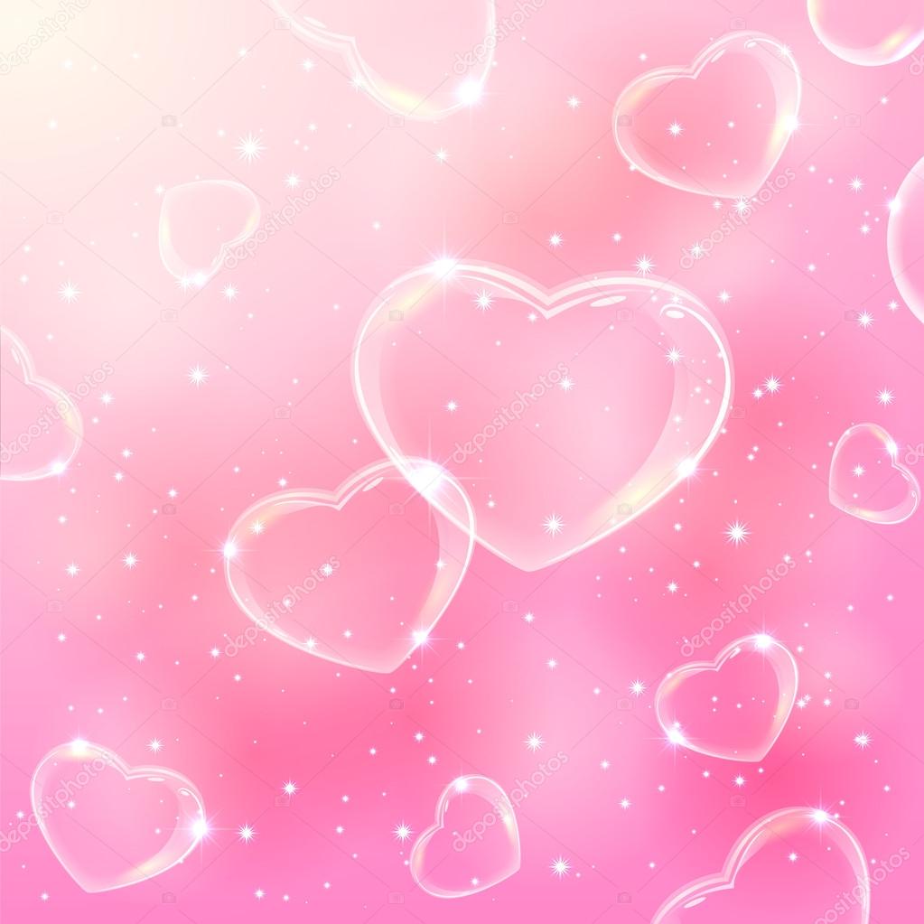 Bubble hearts on pink background Stock Vector Image by ©losw #37878191