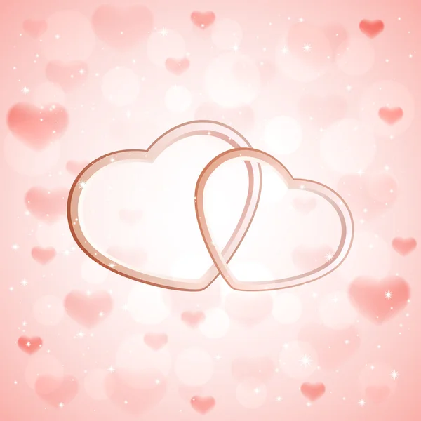 Coeurs sur fond rose — Image vectorielle