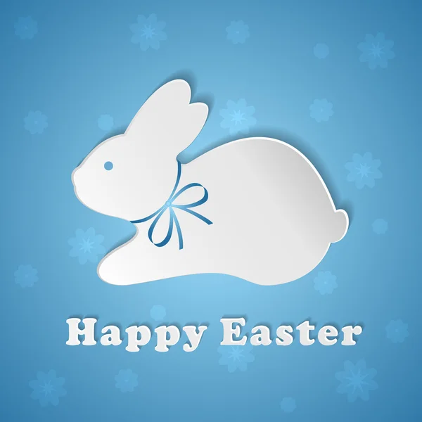 Easter rabbit on blue background — Stock Vector