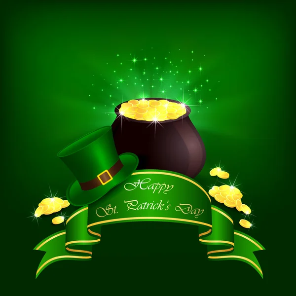 Patrick Day zöld háttér — Stock Vector