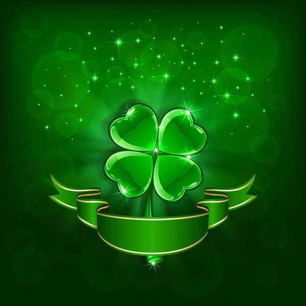 Patrick day green clover — Stock Vector