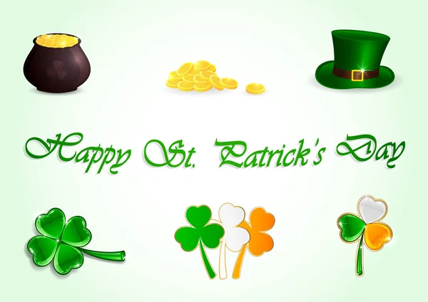 Set of Patricks day icons — Stock Vector