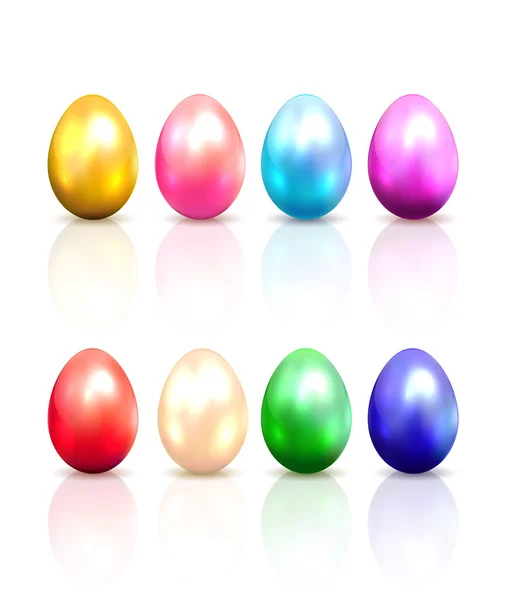 Set de ouă colorate de Paște — Vector de stoc