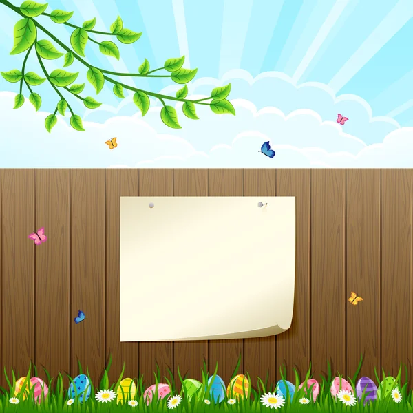 Spring background and Easter eggs — Stock Vector