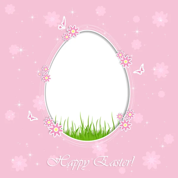 Pink Easter background with egg — Stock Vector