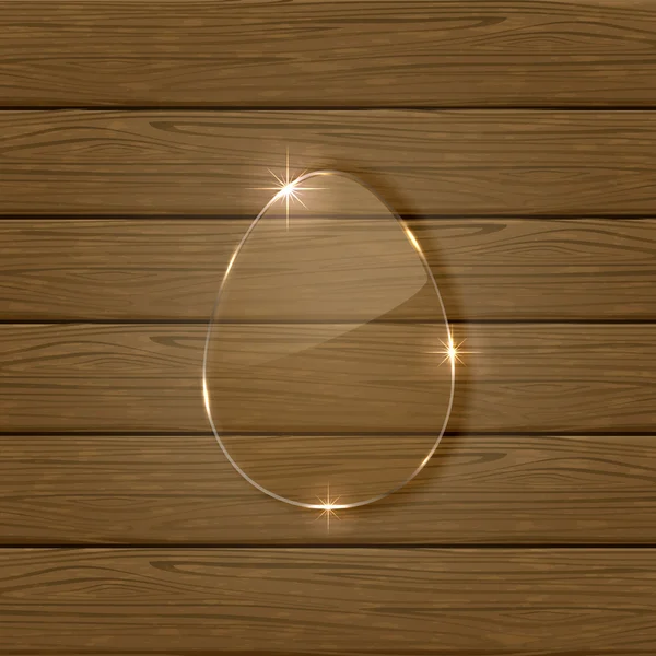 Блестящее пасхальное яйцо на деревянном фоне — стоковый вектор