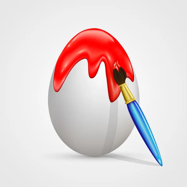 Fırça ile boyanmış Paskalya yumurtası — Stok Vektör