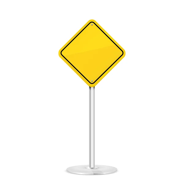 Yellow road sign — Stock Vector