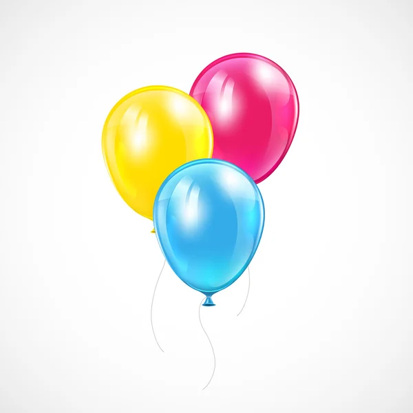 Tre färgade ballonger — Stock vektor